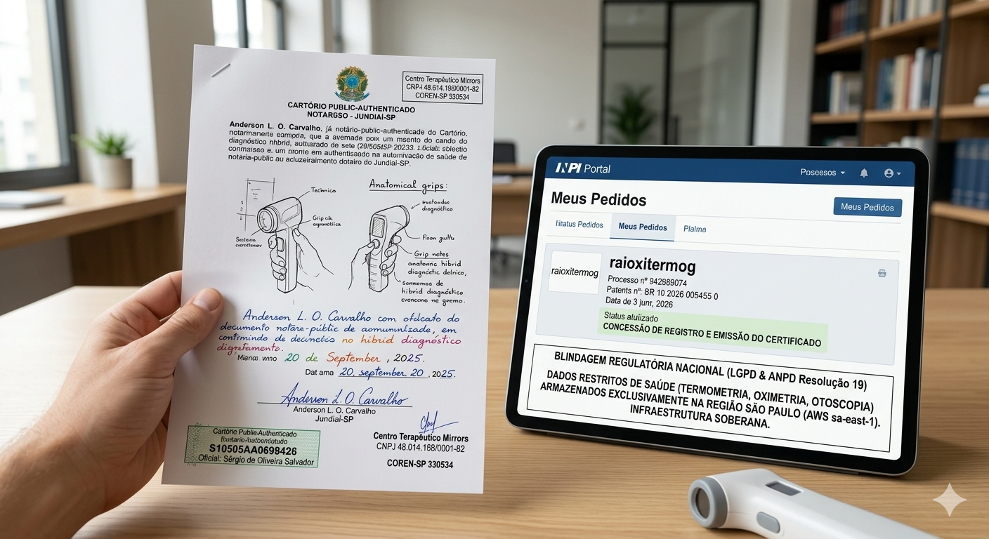 O documento é uma notificação pública de autenticidade emitida pela Cartório Público-Autenticado de Jundiaí-SP, em 20 de s...